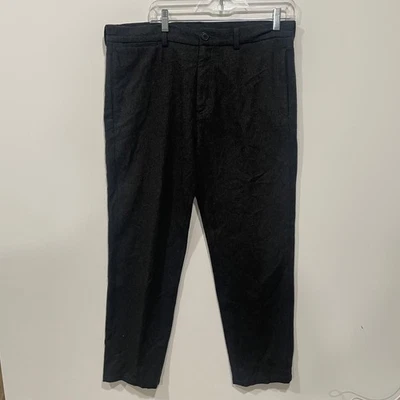 Armani Exchange Mens Wool Blend Dress Pants Charcoal Gray Flat Front Size 34 - Image 1 of 4