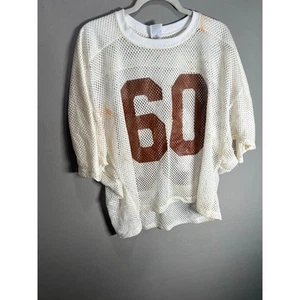 VTG Longhorn UT Texas White Orange Practice Football Jersey XXL Fab Knit Mesh 60 - Picture 1 of 17