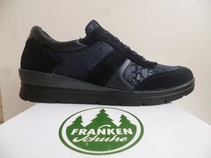Franken Schuhe Damen Slipper Sneaker Sneakers Halbschuhe Leder blau 301 - Bild 1 von 10