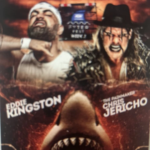 eddie kingston vs chris jericho AEW 12x18 variant POSTER only 10 made numberd Cover