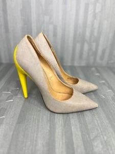 L.A.M.B. Schuhe Damengröße 5,5 grau gelb Jocelyn Kork Stilettoabsatz ultrahoch - Bild 1 von 10