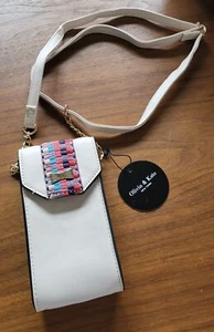 New! OLIVIA AND KATE NEW YORK Cross Body HIPPIE BOHO LEATHER WALLET Phone Case - Picture 1 of 7