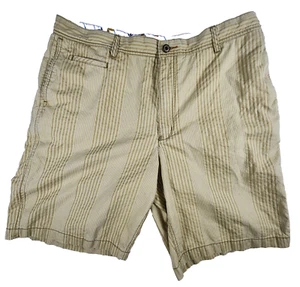 Tommy Bahama Shorts Mens 40 Beige Striped Beach Preppy Casual Khaki - Picture 1 of 12