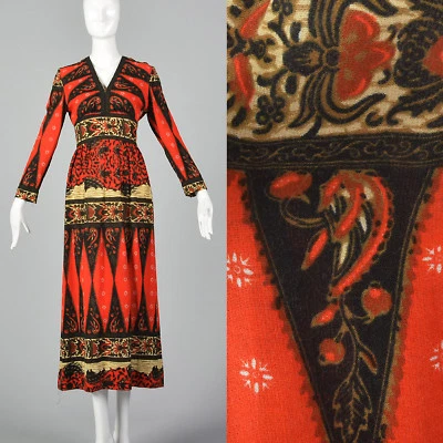 Small 1970s Suzy Perette by Victor Costa Boho Ethnic Print Dress Vintage Vtg - Image 1 of 4