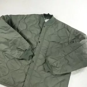Vintage Military Jacket Mens Large Gray Liner CWU 9 Flyers Aviator Zip Quilted - Picture 1 of 14