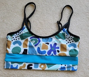 Nuevo con etiquetas Top de Natación Beach Riot Eva Cabinas Multicolores Talla Mediana Azul Espalda Verde LQQK - Imagen 1 de 6