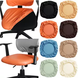 PU Leather Office Chair Cover Computer Chair Case Waterproof Dirt Resistant UK - Picture 1 of 22