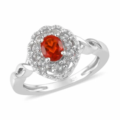 Natural Crimson Fire Opal  Ring Platinum Over Sterling Silver (Size 9)  0.45 ctw - Image 1 of 4