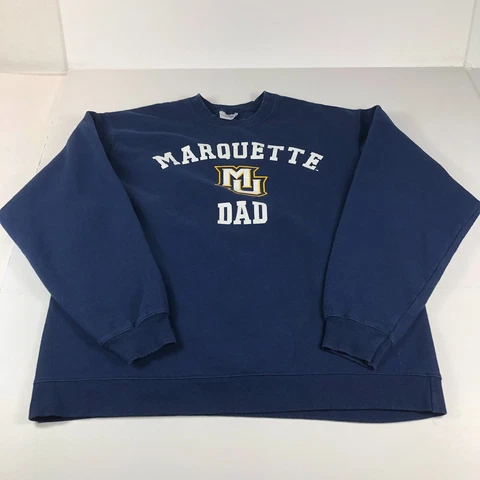 Marquette Golden Eagles Dad Sweatshirt Adult Large Blue Faded Pullover Crewneck Cover
