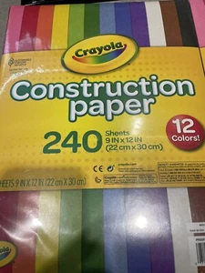 Crayola Construction Paper Pack 240 Sheets 9"x12" 12 Multi Colors LOT of 2 - Picture 1 of 2
