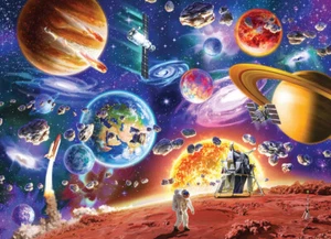 Cobble Hill Space Travels 350 Piece Jigsaw Puzzle - Picture 1 of 4