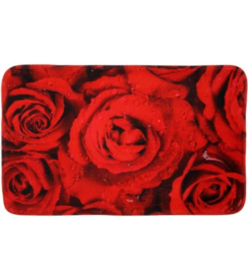 BADTEPPICH BADVORLEGER BADEMATTE BADETEPPICH BADMATTE BADEZIMMERTEPPICH ROSEN - Bild 1 von 4