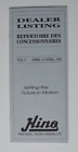 Hino 1992 Dealer Listing Dealer Brochure - French / English - Canada