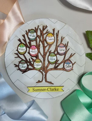 Inserto redondo de 6" SOLO para marco - Corazones, estrellas, calabazas, etc. de árbol genealógico personalizados Foto 1 de 4