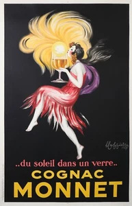 CAPPIELLO - MONNET DU SOLEIL COÑAC EN VASO - PÓSTER DE COLECCIÓN DE 1922 - Imagen 1 de 1