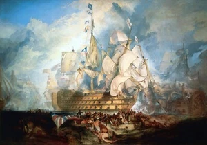 The Battle of Trafalgar Painting by Joseph Mallord William Turner Reproduction - Picture 1 of 3