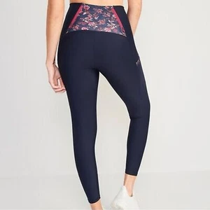 Old Navy Power Soft Side Pocket 7/8 Leggings Damen Gr. S Navy Floral Back - Bild 1 von 10