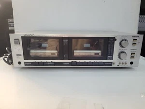 KENWOOD STEREO DOUBLE CASSETTE DECK KX-64W -RECORD- DUAL PLATTE - VINTAGE - Bild 1 von 4