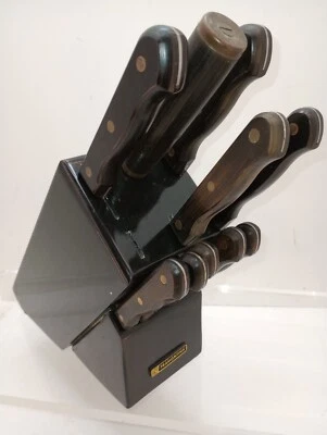 Juego de cuchillos de cocina cubiertos gourmet Tramontina bloque de contador de madera dura 10 piezas Foto 1 de 4