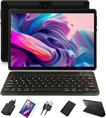 Tablet 10 Pollici Android 4 GB RAM 64 GB ROM WIFI Bluetooth Custodia + Tastiera - Immagine 1 di 4