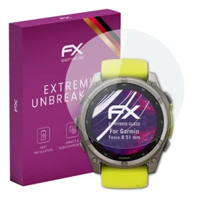 atFoliX Glass Protector for Garmin Fenix 8 51 mm 9H Hybrid-Glass - Picture 1 of 8
