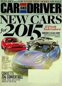 Car and Driver Magazine September 2014 Corvette Z06 Convertible, Mercedes S - Picture 1 of 3