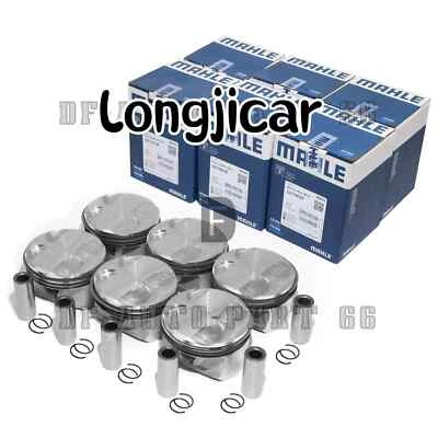 Juego de 6 pistones y anillos Mahle 10.7:1 para BMW E82 E88 E90 128i 328i 3.0L N52B30A Foto 1 de 4