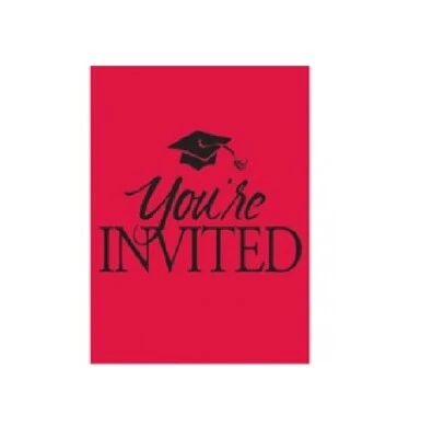 Invitaciones de graduación rojas #891131b 25/pk, invitaciones rojas, graduación Foto 1 de 3