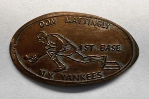 "DON MATTINGLY ""1a BASE"" NY YANKEES / 1988 D LINCOLN PENNY PRESSATO ALLUNGATO * - Foto 1 di 4