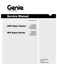 Genie AWP IWP Super Series Manual de servicio | CD o USB enviado por correo - Imagen 1 de 6