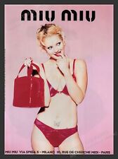 Miu Miu 1990s Print Advertisement Lingerie Red Bra Panties Short Blonde Hair