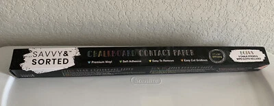 Extra Large Black Chalkboard Wall Contact Paper Roll Peel and Stick 8 FT 17"x96" - Image 1 of 4