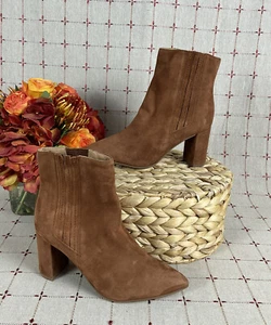 Aquatalia “Sierra” Marrón Gamuza Vestido Botines Tacón Alto Punta Talla 5 - Imagen 1 de 6