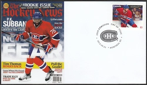 CANADÁ Sc #2671.19 MONTREAL CANADIENSES P.K. SUBBAN ON EXCELENTE CUBIERTA PRIMER DÍA Foto 1 de 1