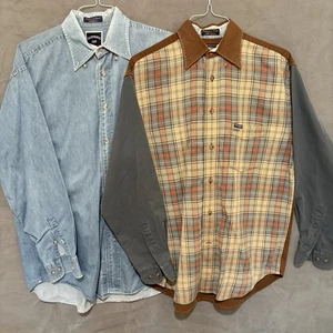 2 Faconnable Mens Shirt - Button Down Long Sleeve Vintage Multicolor - Medium - Picture 1 of 13