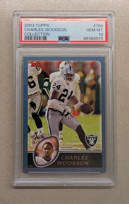 2003 Topps #184 Charles Woodson PSA 10 - Raiders - Image 1 of 2