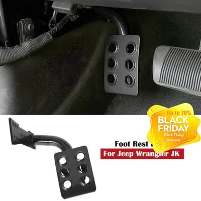 Black Metal Dead Pedal Left Side Foot Rest Kick Panel for Jeep Wrangler JK 2007+ Foto 1 de 4