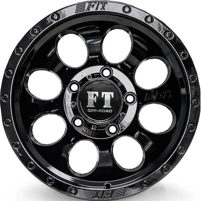 4 Wheels 15" FT5096 15x10 5x139.7 Gloss Black -44ET 108.1CB (FT50961510513944GB) - Image 1 of 3