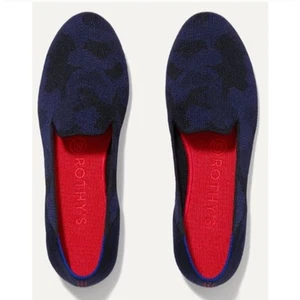 Rothy’s Midnight Camo Loafers Blue Slip on Ballet Shoes 8.5 Retired Limited - Picture 1 of 9