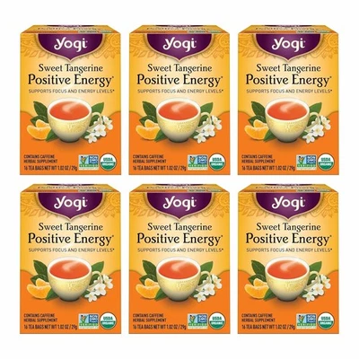 Té Yogi Sweet Tangerine Positive Energy - 16 bolsas por paquete (6 paquetes) -...  Foto 1 de 4