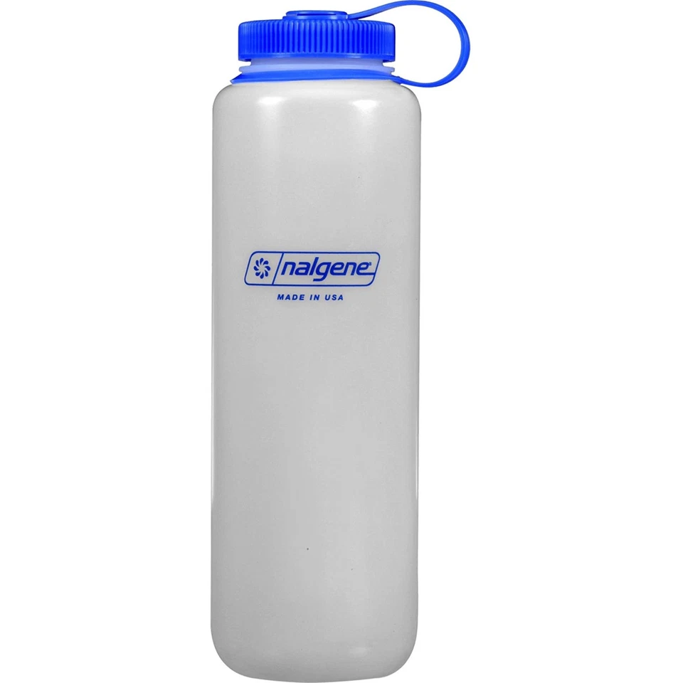 Бутылка для воды Nalgene Ultralite с широким горлышком и круглой петлей сверху - 48 унций - Прозрачный/синий - Изображение 1 из 1
