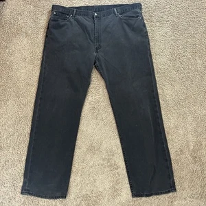 Levi's Men's Black Jeans 48x34 Straight Leg Cotton 505 Regular fit Dark Wash REA - Picture 1 of 13