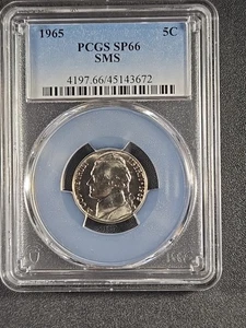 1965 U.S. Jefferson Nickel - Special Mint Set coin SMS - SP66 (PCGS) stk#3672 - Picture 1 of 5