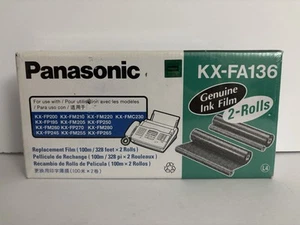 Tóner fax de repuesto de película de tinta original Panasonic KX-FA136 2 rollos - NUEVO SELLADO - Imagen 1 de 6