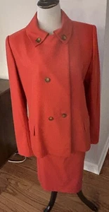 Vintage Bill Blass 2 Piece Suit -Blazer & Skirt Set in Burnt Orange Size 12 - Picture 1 of 9