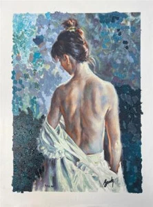 Sebastia Boada Interior Nude Hand Signed Limited Embellished Giclee on Canva Art - Picture 1 of 3