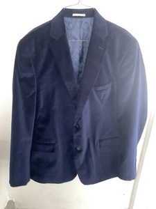 Alfani Slim Fit Navy Velvet Blazer - Picture 1 of 5