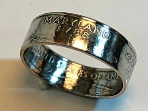Maryland Coin Ring USA State Quarter 25 Cents Handmade Vintage Custom Jewelry - Picture 1 of 12