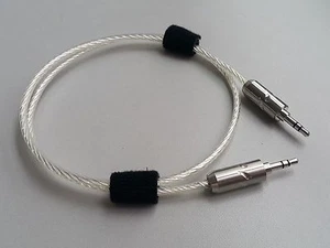 3.5mm to 3.5mm AUX mini Audio Cable Pure Silver Furutech Rhodium Plug - Picture 1 of 6