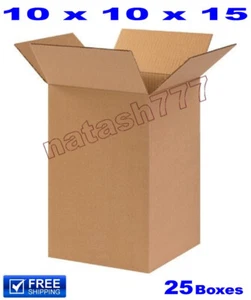 25 - 10x10x15 Cardboard Boxes 32-ECT Mailing Packing Shipping Corrugated Carton - Picture 1 of 1